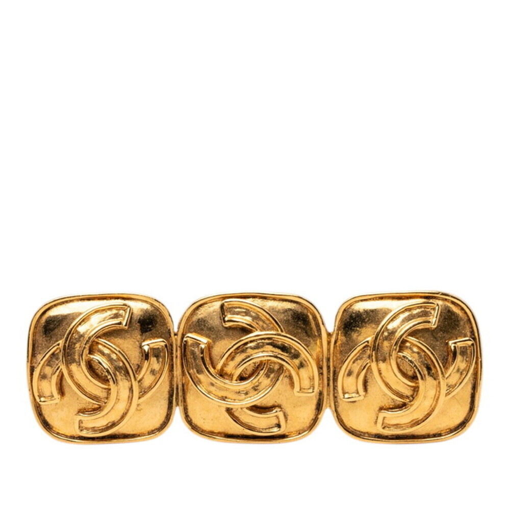 CHANEL Vintage Gold Logo Brooch